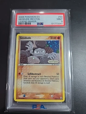 2006 Pokémon EX Legend Maker 53 Geodude Reverse PSA 9 Mint - Image 1 of 2