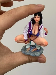 Resin Diorama 1:18 Squatting Girl Miniature Figurine Doll Toys Scene Props - Picture 1 of 19