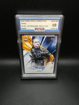 Sting #A-ST (2019) Topps WWE Undisputed Auto Blue /25 - Graded 10 [FCGS] GEM-MT - Image 1 of 2
