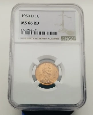 1950-D Lincoln Wheat One Cent NGC MS 66 RD #20317 - Image 1 of 4