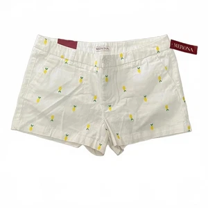 Pantalones cortos Merona, talla 10, blancos, chinos para mujer con estampado de limón - Imagen 1 de 5