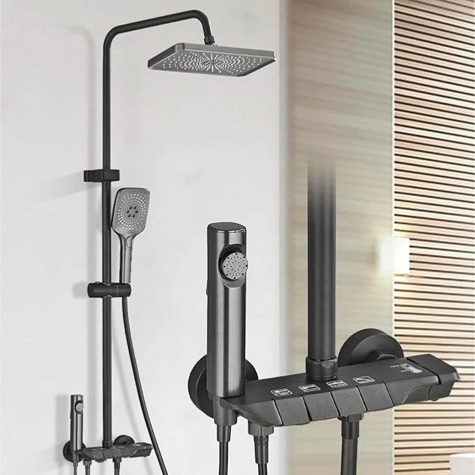 Duschsystem Höhenverstellbar Druckknopfsteuerung Duschsystem mit Kopfbrause - Bild 1 von 4