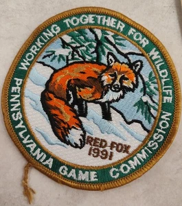 PARCHE COMISIÓN JUEGO VIDA SILVESTRE PENNSYLVANIA. Pantalla RED FOX (1991).  - Imagen 1 de 1