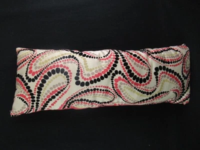 Red Black Beige Dotted Woven Throw Pillow 32x10 Rectangular Accent Cushion - Image 1 of 4