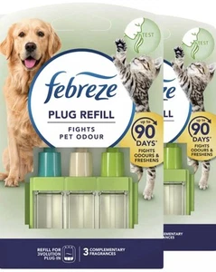 Febreze 3Volution Plug In Refill Fights Pet Odours Home Air Freshener 2 Pack - Picture 1 of 8