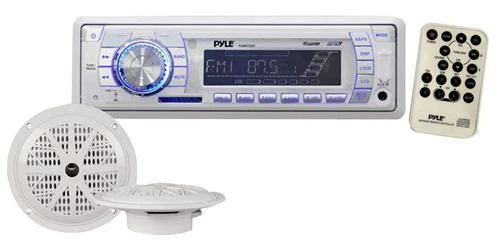 New Pyle PLMRKT32WT In-Dash Marine AM FM PLL Tuning Radio w/ USB SD/MMC Reader - Image 1 of 1
