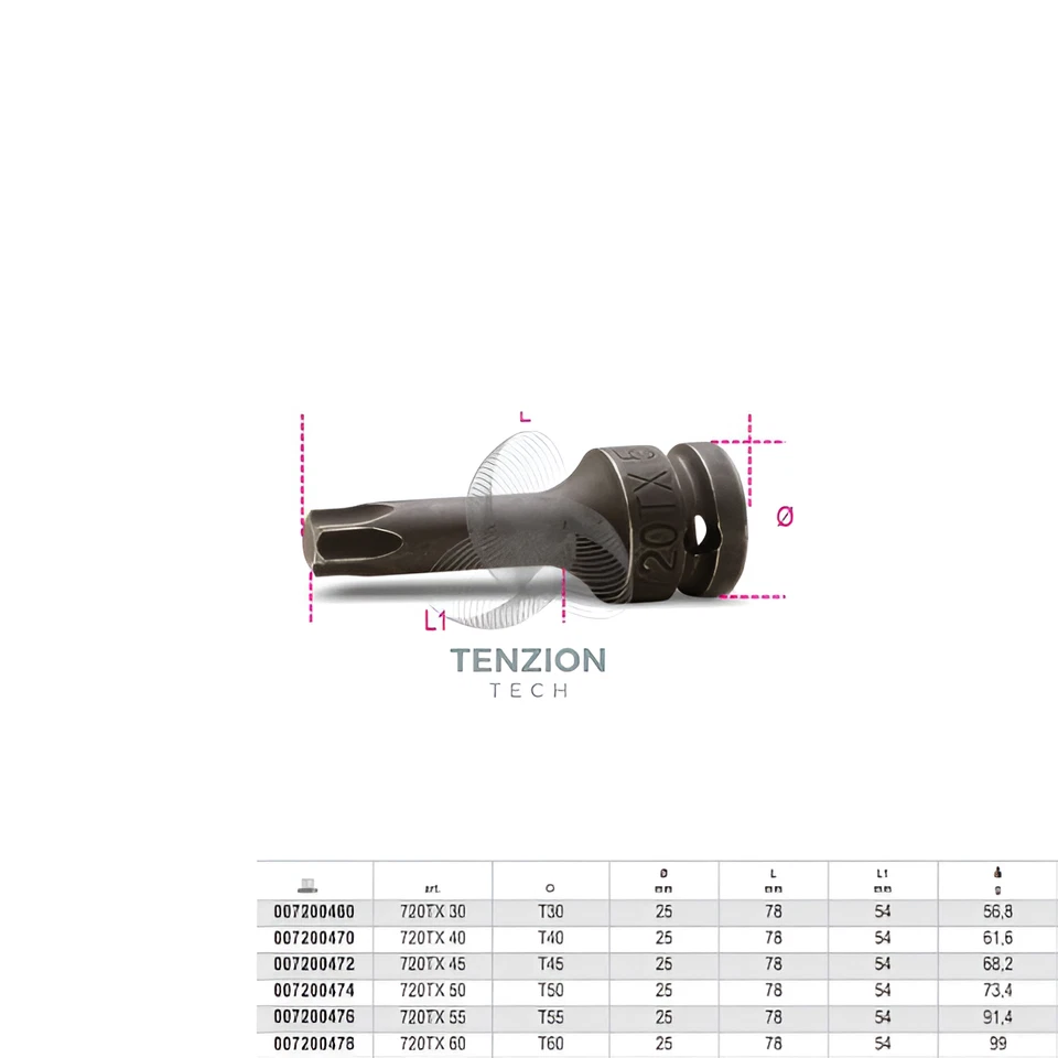Chiave A Bussola Maschio Macchina Torx 1/2" - Beta 720TX - Immagine 1 di 1