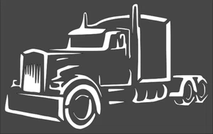 1- 7x11 inch Stencil, (TD-68) Semi Truck (6mil) - Picture 1 of 2