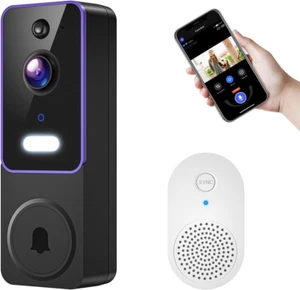 1080P Wireless Video Doorbell Camera Chime Color Night Vision 2-Way Talk AI Wifi - Picture 1 of 1
