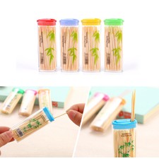Wooden Dental Tooth Pick Bamboo Toothpicks With Portable Case Oral Hygiene