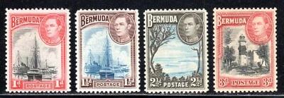 1938-42 Bermuda SC# 118-121 - 4 Different Stamps - M-H - Image 1 of 2
