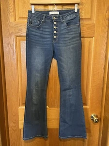 Jeans CQ20 Kancan acampanados botones mosca azul denim para mujer 5/26 - Imagen 1 de 3