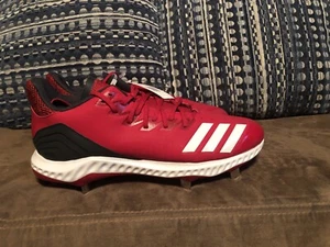 Adidas Mens Icon Bounce Baseball Cleats Red White Low Top CG5242 Size 11.5 NEW - Picture 1 of 4