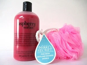 Philosophy Raspberry Sorbet Duschgel, Schaumbad, Shampoo 16 Unzen + Gratis Geschenk - Bild 1 von 2