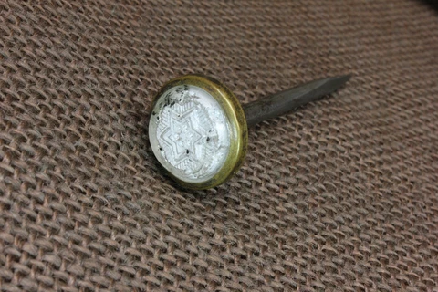 Old Picture Nail Artwork Hanger Clear White Sulfide Glass Star Vintage 1800’s Cover