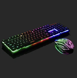 Rainbow Gaming Keyboard and Mouse Set For PS4/PS3/Xbox One - Picture 1 of 7