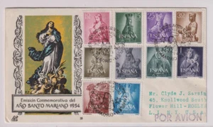 D7702: España #804-813 en 1954 Color FDC - Imagen 1 de 1