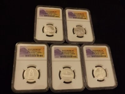 2010-S   Quarters   SILVER     5 Coin Set       NGC PF 70 - Image 1 of 2