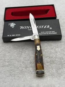 Winchester Trade Mark 1991 Gun Stock Pattern 2 Blade Pocket Knife Made USA NIB - Picture 1 of 18