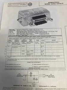 INTERNATIONAL "R" TRUCKS RADIO, MODEL IL5TCA 6 & 12 VOLT  PHOTOFACT FOLDER AUTO - Picture 1 of 2