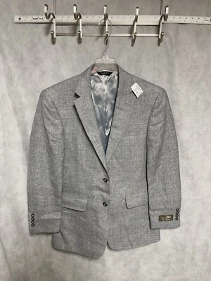 NWT Jos A Bank Blazer Men's 39R Gray Linen Wool 2B Flannel Textured Coat Luxury - Image 1 of 4