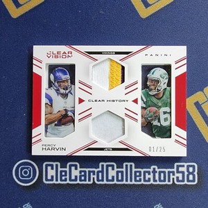 Percy Harvin 2015 Panini Clear Vision Dual Patch /25 Game Used Jets Vikings SP