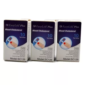 30 EASY LIFE PLUS BLOOD CHOLESTEROL METER/MONITOR TESTING STRIPS UK Seller - Picture 1 of 3