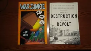 Autographed WAR JUNKIE 1st Ed signed by Joe Sacco + DAYS OF DESTRUCTION & REVOLT - Picture 1 of 10