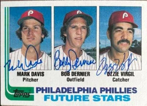 Mark Davis, Bob Dernier & Ozzie Virgil Autographed 1982 Topps #231 - Picture 1 of 1