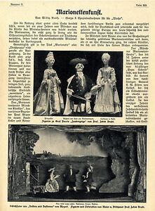 Das Münchner Marionettentheater Prof. J. Bradl Papa Schmid Marionettenkunst 1910
