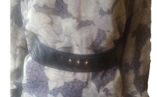 100% authentic black python snake ladies chic vintage wide adjustable belt-L