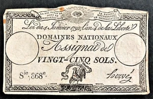 FRANKREICH REVOLUTION 25 SOLS ASSOCAT KÖNNTE IN AMERIKA VERWENDET WORDEN SEIN TOLLES RADAR 868 - Bild 1 von 2