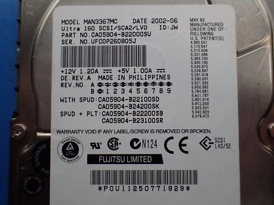 SUN 5404520-01 36GB 10K 8MB SCSI U320 3.5'' MAP3367MC - Image 1 of 3