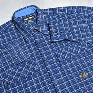 Vintage Y2K Paco Sport Embroidered All Over Print Button Up Shirt Men’s Large - Picture 1 of 11