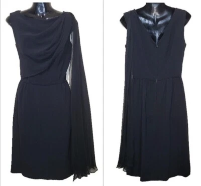 1950’s Vintage Miss Brooks Cocktail Little Black Dress w/ Long Chiffon Scarf. EX - Image 1 of 4
