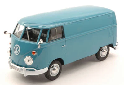 MODELLINO FURGONE STATICO DIECAST VW TYPE 2 T1 DELIVERY VAN 1959 BLU SCALA 1:24 - Immagine 1 di 2