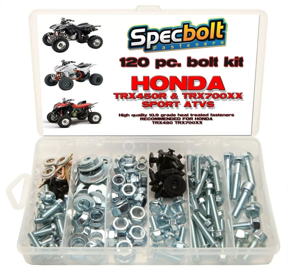 HONDA TRX450R 螺栓套件 700XX 全地形车车架车身塑料挡泥板 SPECBOLT 120 件 — 第 1/1 张图片