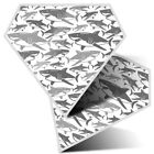 2 X Diamond Stickers 10 Cm Bw - Great White Shark Sharks Ocean Pattern  #43512