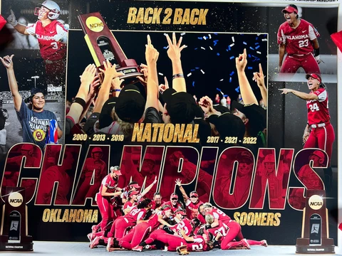 2022 Oklahoma Sooners Softball Back 2 Back National Champs Poster Jocelyn Alo Cover
