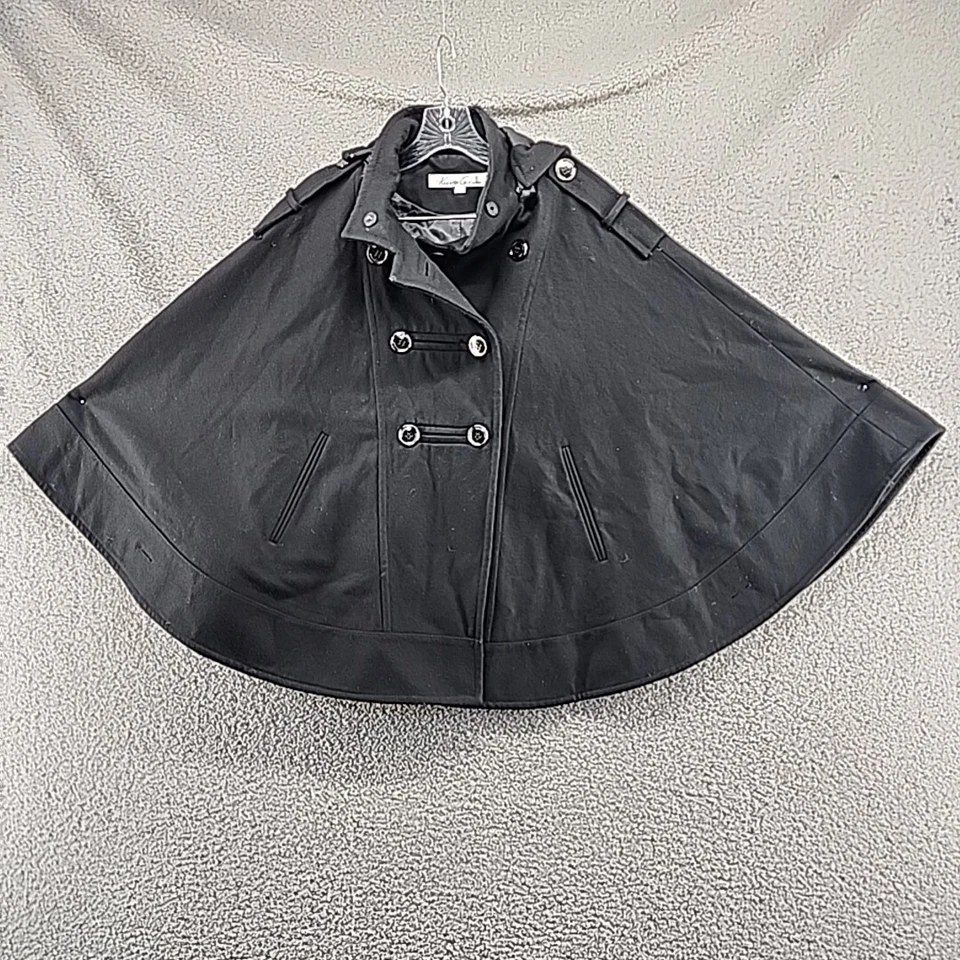 Abrigo chal Kenneth Cole New York para mujer mezcla de lana forrado con capucha talla S Foto 1 de 4