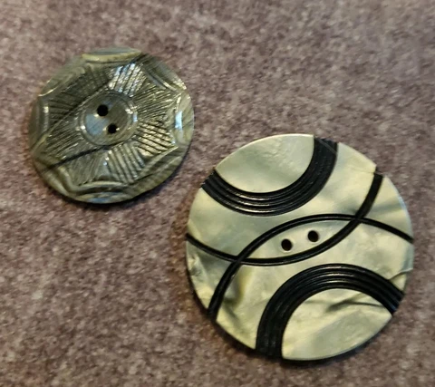 Art Deco Buttons Celluloid Set Of 2 Exquisite Condition Cover