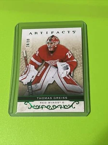 2021-22 UD Artifacts Base Emerald #43 Thomas Greiss 28 /99 - Detroit Red Wings - Picture 1 of 3