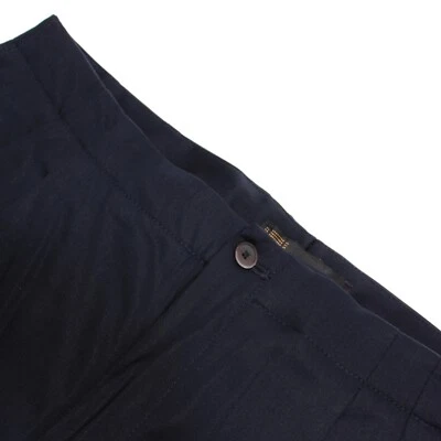 Hiltl NWT Dress Pants Size 52 36 US Tamaro Solid Blue Lyocell Blend Pleated - Image 1 of 4