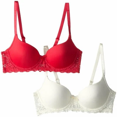 Conjunto 36D de 2 Sutiãs Push-up Underwire Lily of France 2179541 Pérola/Rosa NOVO COM ETIQUETAS - Imagem 1 de 4