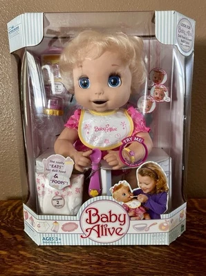 Muñeca rara Hasbro Baby Alive She Really Eats & Poops 2006 nueva en caja 18638 en caja original Foto 1 de 4