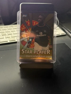 2001 Topps Premier League cartão de inserção folha de ouro DWIGHT YORKE Manchester Utd #T14 - Imagem 1 de 3