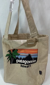 Patagonia Island Logo Market Tote Hawaii Beige Limited Ed. Palm Tree New! NWT! - Picture 1 of 11