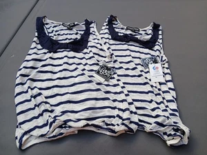 Tops sin mangas Two Living Doll azules y grises, XLG - Imagen 1 de 6
