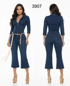 Romper Colombian Jean Buttlift Jumpsuit levantacola Enterizo Mono Push Up 3907 - Picture 1 of 6