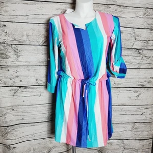 Cabana Life Multicolor 3/4 Sleeve Button Dress Size XL NWT - Picture 1 of 9